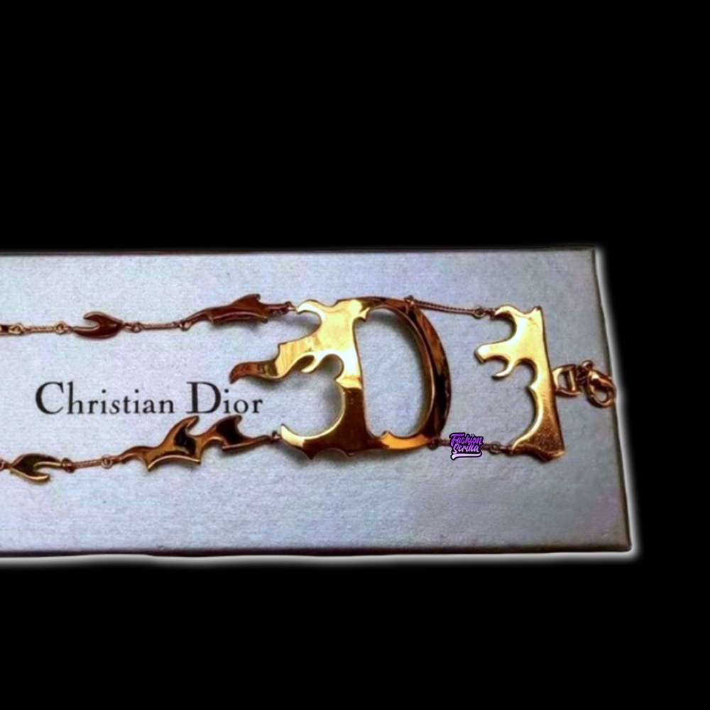 Vintage Christian Dior Flaming “D” Logo runway XL Logo Bracelet by John Galliano - Picture 5 of 14